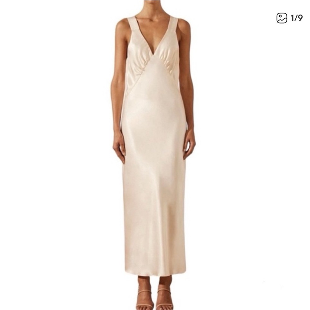 House of Harlow 1960 Cream Satin Gown Sz XL